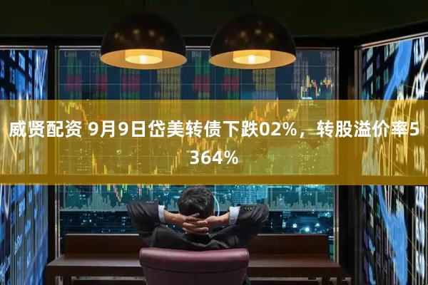 威贤配资 9月9日岱美转债下跌02%,转股溢价率5364%